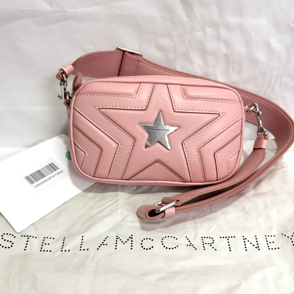 NWT Stella McCartney Quilted Pink Star Camera Crossbody Bag